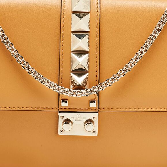 Valentino Dark Yellow Leather Large Glam Lock Flap Bag - Picture 5 of 7